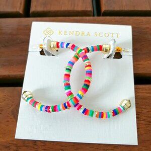 Kendra Scott Reece Gold Small Hoop Earrings Neon Mix